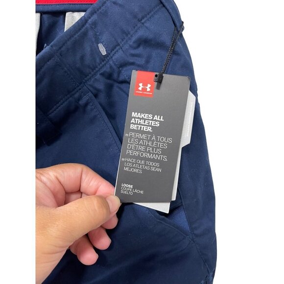 NWT UNDER ARMOUR UA Performance Chino Tapered Leg Pants Stretch Blue Size 32x32 - Picture 4 of 8
